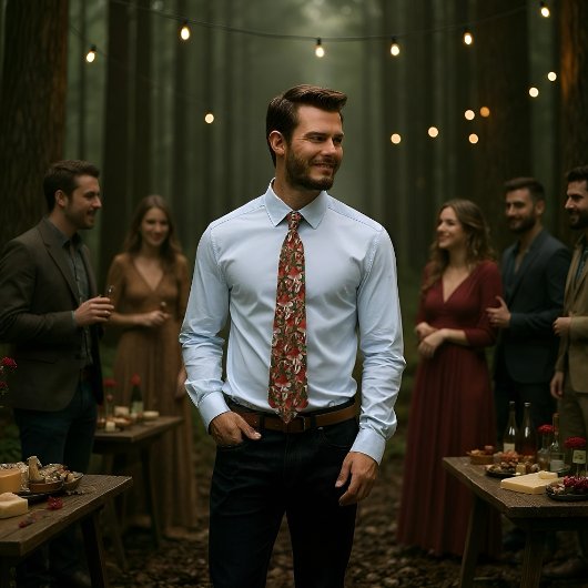 キノコ魔法赤と緑 ネクタイ