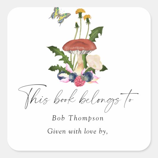 キノコ – この本は次のものだ スクエアシール (正面)