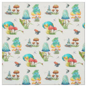 キノコ、カエル、トンボ、蝶 ファブリック (見本)