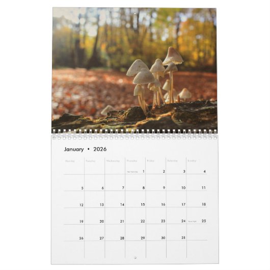 キノコ カレンダー (1月 2026)