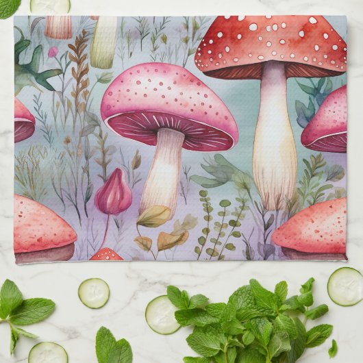 キノコ キッチンタオル (折り畳み)