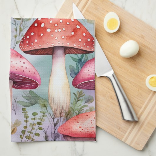 キノコ キッチンタオル (四つ折り)