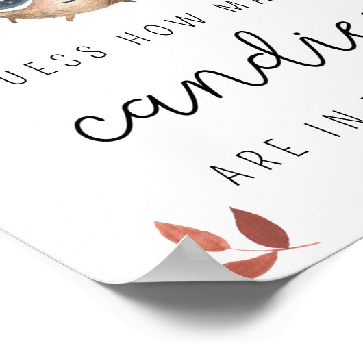 キノコ – キャンディーの赤ちゃんシャワーゲームの数 ポスター (角)