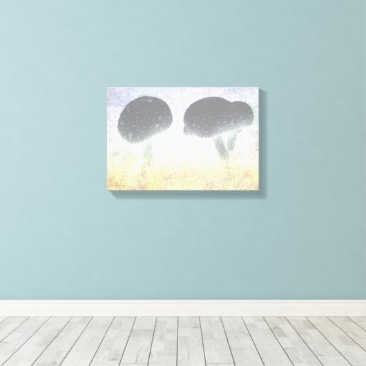 キノコ キャンバスプリント (インサイチュ (ウッドフロア))