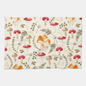 キノコ |コテージコア美学 |水彩 キッチンタオル (横)