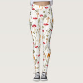 キノコ |コテージコア美学 |水彩 レギンス (正面)