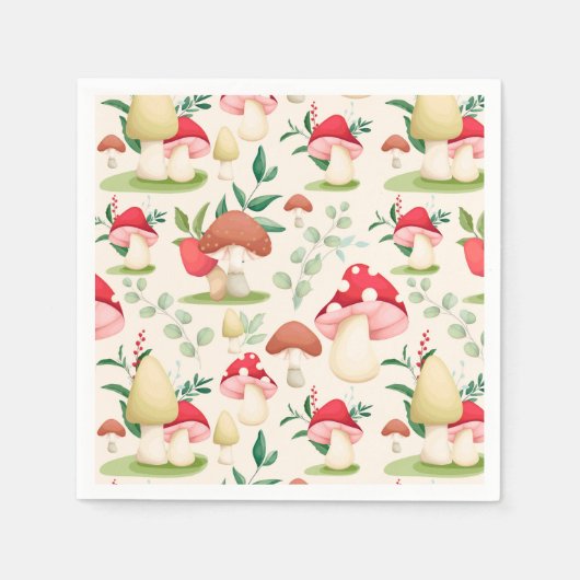 キノコ スタンダードカクテルナプキン (正面)