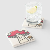 キノコ ストーンコースター (横)