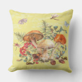 キノコ、トンボ、蛾とカタツムリ アウトドアクッション (正面)