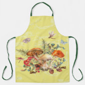 キノコ、トンボ、蛾とカタツムリ エプロン (正面)