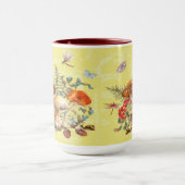 キノコ、トンボ、蛾とカタツムリ マグカップ (中央)