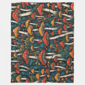 キノコ フリースブランケット (正面)