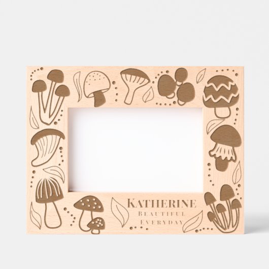 キノコ レーザー彫刻フレーム (正面)
