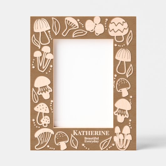 キノコ レーザー彫刻フレーム (正面)