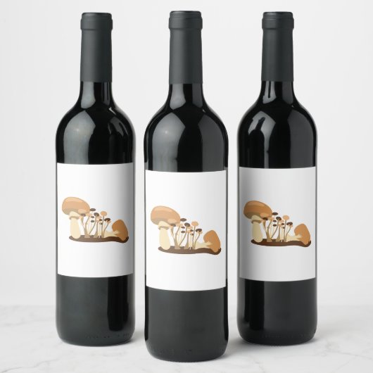 キノコ ワインラベル (ボトル)