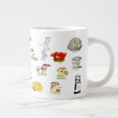 キノコ – 一般的な名前 ジャンボコーヒーマグカップ (右)