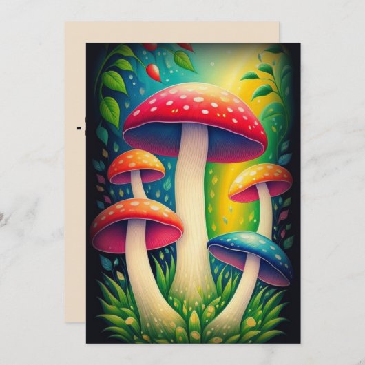 キノコ 招待状 (正面/裏面)