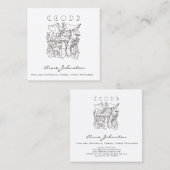 キノコ、月、結晶 スクエア名刺 (正面/裏面)