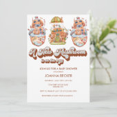 キノコ |男女兼用ベビーシャワー招待状 招待状 (スタンド正面)