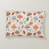 キノコ，秋の葉，自然パッテン アクセントクッション (裏面)