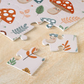 キノコ,秋の葉,自然パッテン ジグソーパズル (側面)