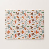 キノコ,秋の葉,自然パッテン ジグソーパズル (横)