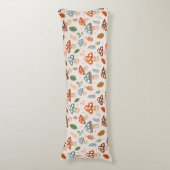 キノコ,秋の葉,自然パッテン ボディピロー (正面縦)