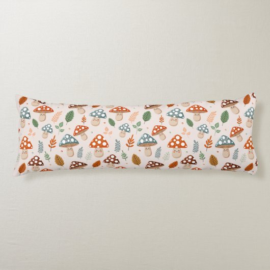 キノコ,秋の葉,自然パッテン ボディピロー (正面)