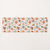 キノコ，秋の葉，自然パッテン ヨガマット (裏面(横))