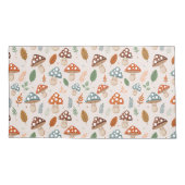 キノコ,秋の葉,自然パッテン 枕カバー (裏面-左)