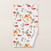 キノコ |綿の美学 |水彩 バスタオルセット (ハンドタオル)