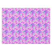 キノコ&花模様 – ラベンダーバラ&パープル テーブルクロス (正面(横))