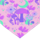 キノコ&花模様 – ラベンダーバラ&パープル テーブルクロス (アングル)