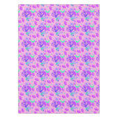 キノコ&花模様 – ラベンダーバラ&パープル テーブルクロス (正面)