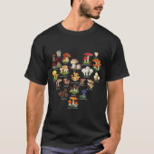 キノコ・菌類愛好家のための菌類図鑑Tシャツ Tシャツ (正面)