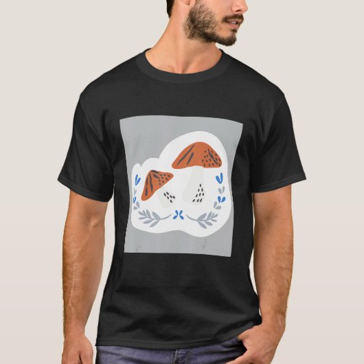 キノコ 菌類 食品 Tシャツ (正面)