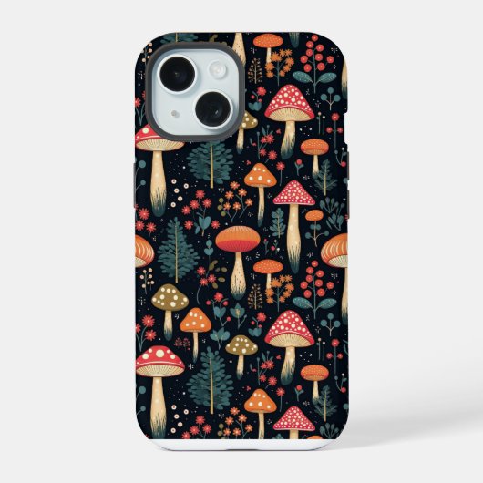 キノコ iPhone 15ケース (裏面)