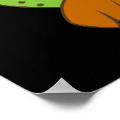 キノコTikiシェフおもしろい引用文ブラック ポスター (角)