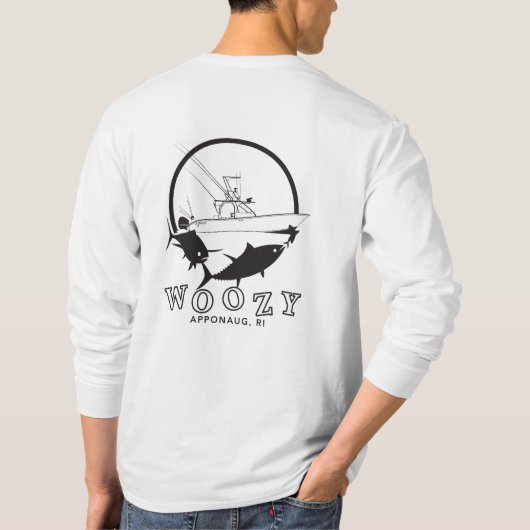 キハダマグロのスポーツのTekの気分がすぐれない長袖 Tシャツ (裏面)