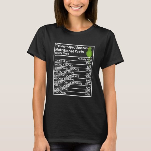 キバタン(キバタン属)の栄養成分表示 I Tシャツ (正面)