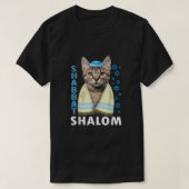キパおもしろいーとユダヤ人シャバートシャロームかわいい猫 Tシャツ (デザイン正面)
