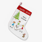 キパーソナライズされたッズ遊ポンドホッケー スモールクリスマスストッキング (正面 (吊り時))