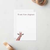 キパーソナライズされたリン水彩紫おもしろい ノートカード (正面/裏面インサイチュ)