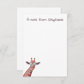 キパーソナライズされたリン水彩紫おもしろい ノートカード (正面/裏面)