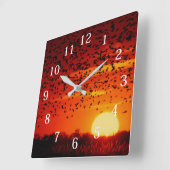 キビラでのブラックバードの移動 スクエア壁時計 (傾斜)