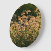 キビ(Panicum Sp.) 湿地で育つ ラージ壁時計 (傾斜)