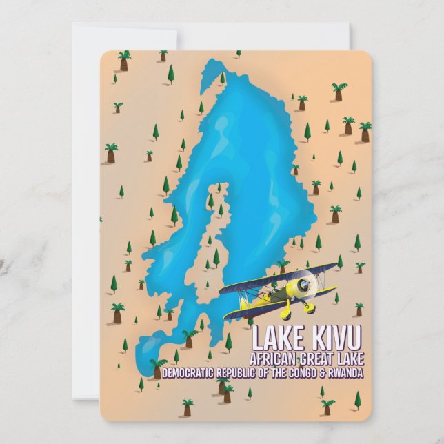 キブ湖 グレートアフリカン湖の旅の地図 (正面)
