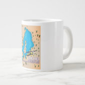 キブ湖 グレートアフリカン湖の旅の地図 ジャンボコーヒーマグカップ (正面右)