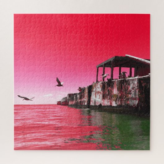 キプトペケコンクリートの船と鳥が夢を見た ジグソーパズル (縦)