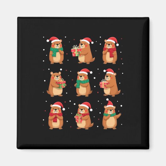 キプリバラスクリスマスサンタハットおもしろいキプリバラ恋人 マグネット (正面)